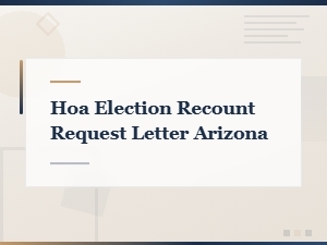 Arizona Hoa Election Recount Request Letter Guide