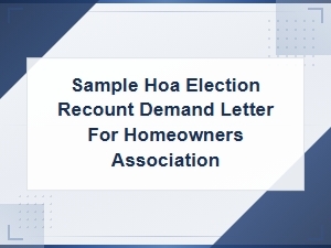 Hoa Election Recount Demand Letter Guide