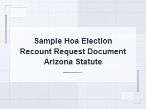 Arizona Hoa Election Recount Request Template